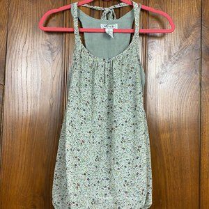 MYTH NYC Green Floral Double Tank Top Halter SZ: S